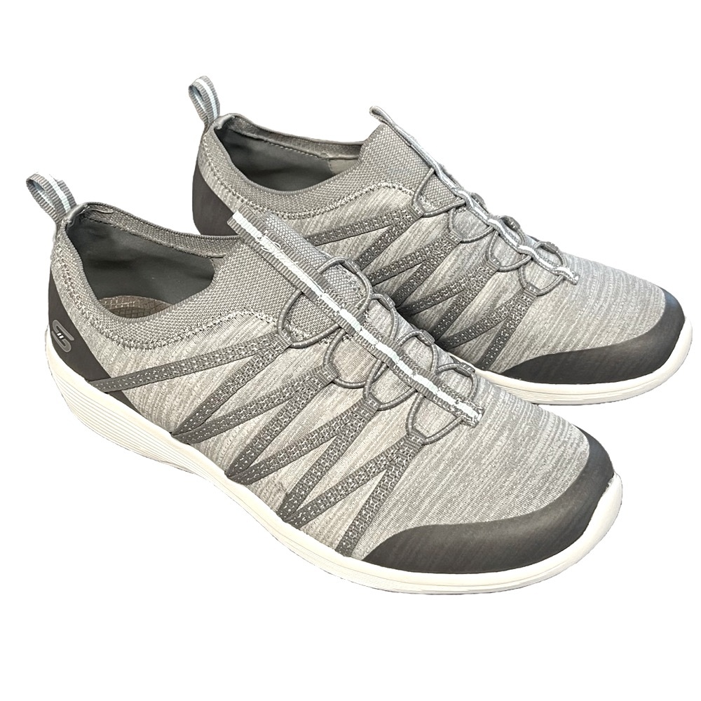 NEW Skechers Gray Men’s Sz 10 Comfort Sneakers Fabric Slip On